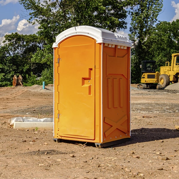 how often are the portable restrooms cleaned and serviced during a rental period in Allyn Washington